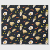 タコス・ブリト・ナコス・メキシコ料理プレゼントかわいい夏 ラッピングペーパー (フラット)