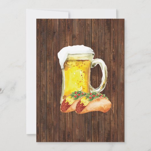 タコス&ブレウズアダルトウェスタン誕生日 招待状 (裏面)