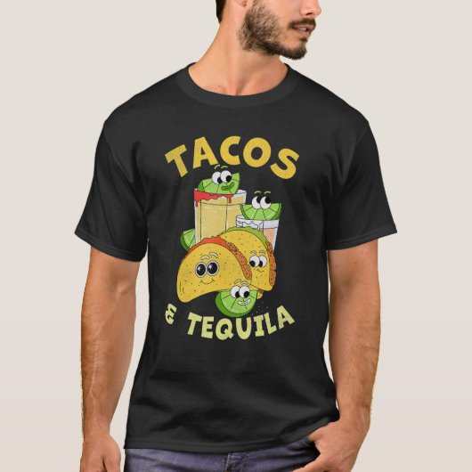 タコス メキシカン料理 飲み物 タコス テキーラ Tシャツ (正面)