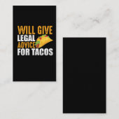 タコス·メキシコの法律アドバイス、食べ物愛好家 名刺 (正面/裏面)