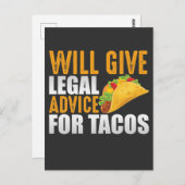 タコス・メキシコ人弁護士のフードラバーのための法的アドバイス ポストカード (正面/裏面)
