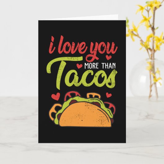 タコス・ヴァレンティーズ・デーよりおもしろい愛してる カード (黄色い花)