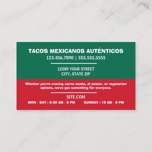 タコス 名刺 (裏面)