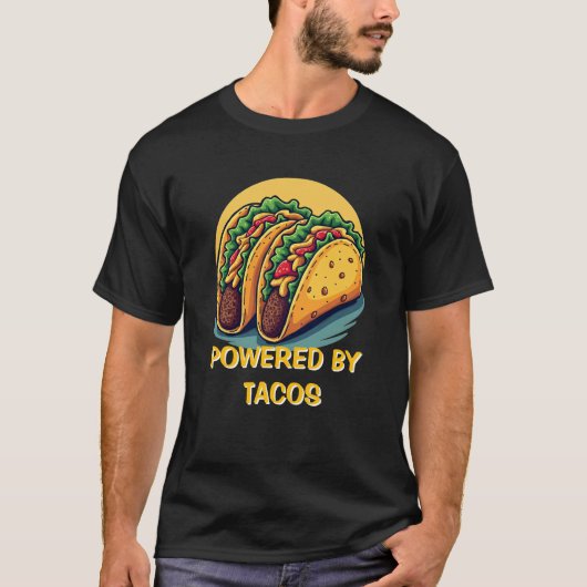タコスTおもしろいシャツ搭載男性へ Tシャツ (正面)