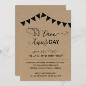 タコスTwosday 2nd誕生日パーティー 招待状 (正面/裏面)