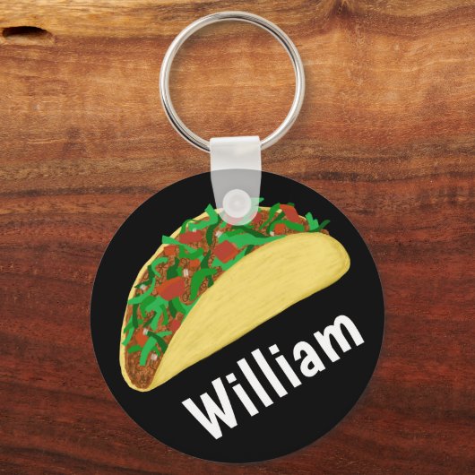 タコタイムおもしろいユミー名前をカスタムする キーホルダー (正面)