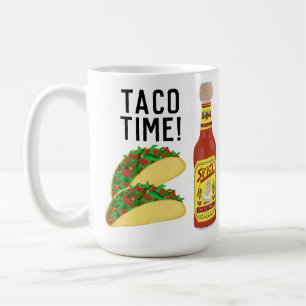 タコタイムかわいいタコスホットソースイラストレーション コーヒーマグカップ