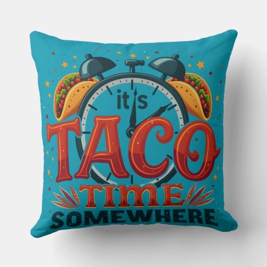タコタイムはどこかTex Mexメキシコ料理 クッション (裏面)