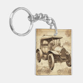 タコットフェイクヴィンテージイラストレーションモノグラムSqK キーホルダー (正面左)