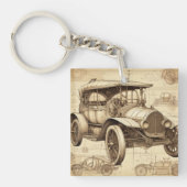 タコットフェイクヴィンテージイラストレーションモノグラムSqK キーホルダー (正面)