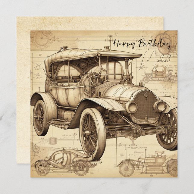 タコットフェイクヴィンテージパーソナライズされたイラストレーションSC (正面/裏面)