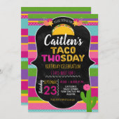 タコツーズデイ ガール セカンド バースデー 招待状 (正面/裏面)