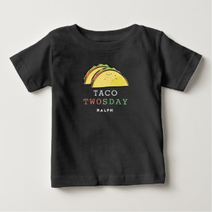 タコツーズデイ・ツーサデー 2歳誕生日少年 ベビーTシャツ