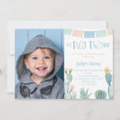 タコツーデイズボーイセカンドバースデーパーティー写真 招待状 (正面)