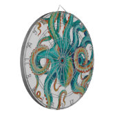 タコティール（緑がかった色）水彩触手水彩 ダーツボード (正面左)