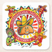 タコデイ国際的ナプキンス スクエアペーパーコースター (正面)