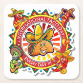 タコデイ国際的ナプキンス スクエアペーパーコースター (正面)