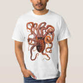 タコデザイングラフィックTシャツ Tシャツ (正面)