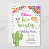 タコトゥオスデイフィエスタメキシコガールセカンド誕生日  招待状 (正面)
