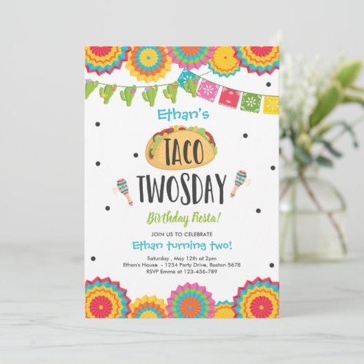 タコトゥオスデイ誕生日フィエスタ2nd誕生日パーティー 招待状 (スタンド正面)