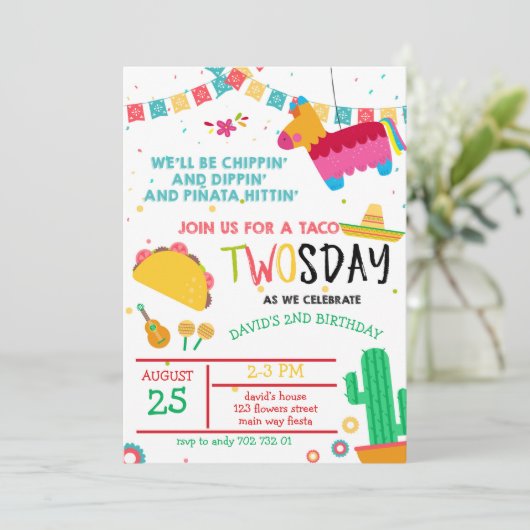 タコトゥオスデーピナタフィエスタ2歳誕生日 招待状 (スタンド正面)