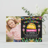 タコトゥオスデーメキシコ2歳誕生日招待状 招待状 (スタンド正面)