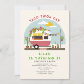 タコトゥーズデイガールズ2nd誕生日招待状ピンク 招待状 (正面)