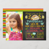 タコトウズデイ写真誕生日招待状 招待状 (正面/裏面)