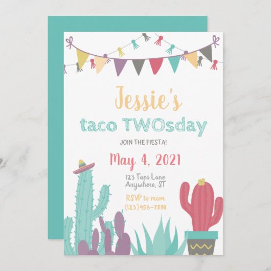 タコトウズデイ招待状 (正面/裏面)