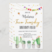 タコトウズデイ金ゴールドフェスタ誕生日 招待状 (正面/裏面)