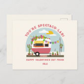 タコトラックパンピンクキャンパースクールバレンタイン ポストカード (正面/裏面)