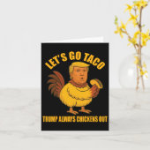 タコトランプはタコを常に鶏に追い出おもしろいそう カード (黄色い花)