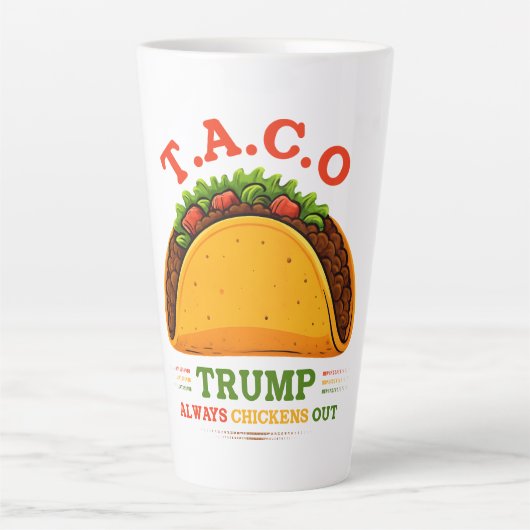 タコトランプは常にチクアウトおもしろい カフェラテマグ (正面)