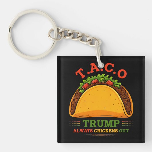 タコトランプは常にチクアウトおもしろい キーホルダー (正面)