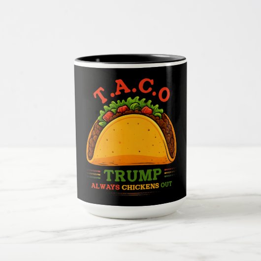 タコトランプは常にチクアウトおもしろい マグカップ (中央)