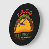 タコトランプは常にチクアウトおもしろい ラージ壁時計 (傾斜)