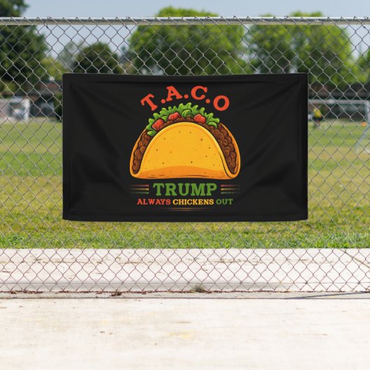 タコトランプは常にチクアウトおもしろい 横断幕 (インサイチュ)
