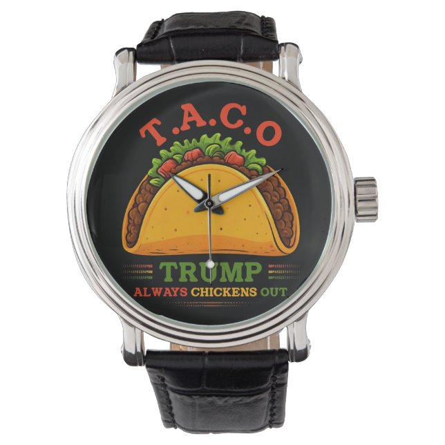 タコトランプは常にチクアウトおもしろい 腕時計 (正面)
