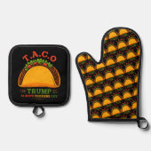 タコトランプは常にチクアウトおもしろい 鍋つかみ&鍋敷きセット (正面)