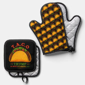 タコトランプは常にチクアウトおもしろい 鍋つかみ&鍋敷きセット (正面/裏面)