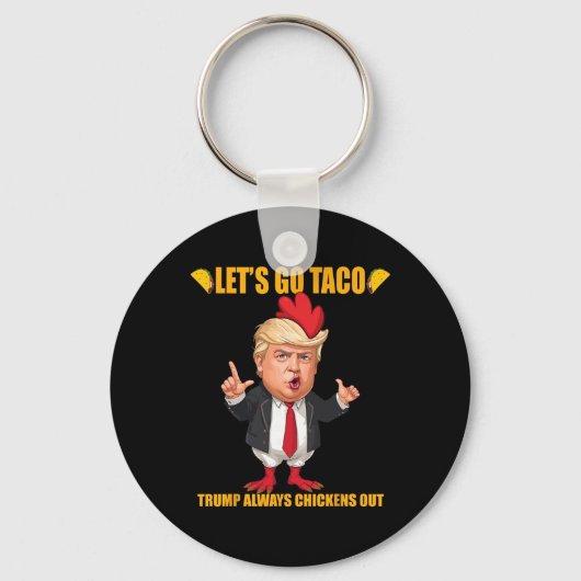 タコトランプは常に臆病者 おかしいタコ キーホルダー (正面)