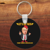 タコトランプは常に臆病者 おかしいタコ キーホルダー (正面)