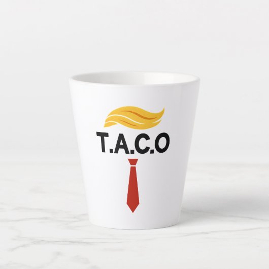 タコトランプは常に鶏を追う カフェラテマグ (正面)