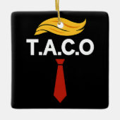 タコトランプは常に鶏を追う セラミックオーナメント (正面)