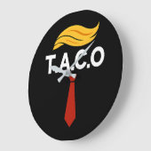 タコトランプは常に鶏を追う ラージ壁時計 (傾斜)