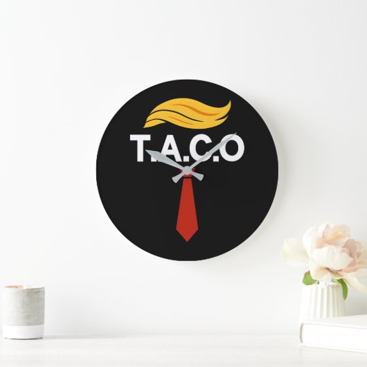 タコトランプは常に鶏を追う ラージ壁時計 (ホーム)