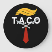 タコトランプは常に鶏を追う ラージ壁時計 (正面)