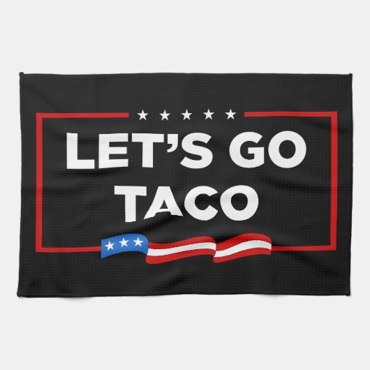 タコトランプは必ず鶏を追い出そうおもしろい キッチンタオル (横)