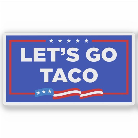 タコトランプは必ず鶏を追い出そうおもしろい シール (正面)