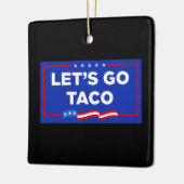 タコトランプは必ず鶏を追い出そうおもしろい セラミックオーナメント (左)